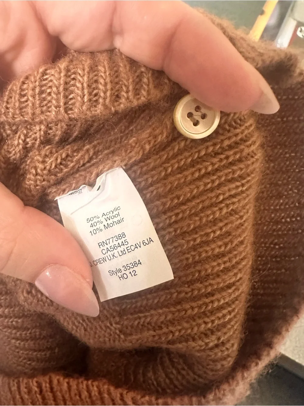 J. Crew Boatneck mohair wool blend Rust Button-Shoulder Women's Sweater s